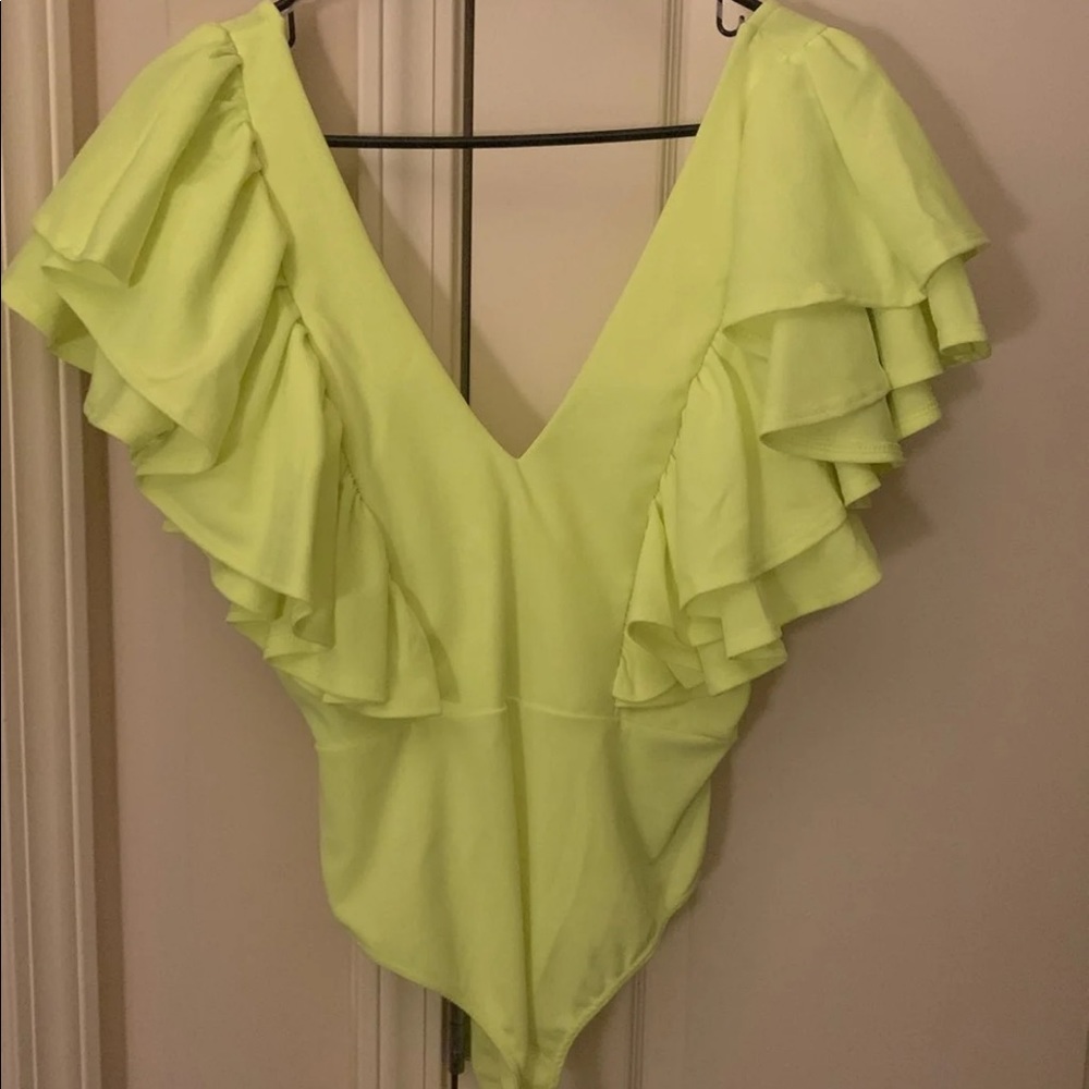 Neon Lime Sexy Flamingo Top